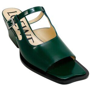 Loewe Dark Green Leather Onda Open Toe Mules